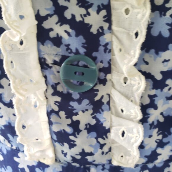 Vintage 30s Day Dress Women's Small Blue - Picture 5 of 12